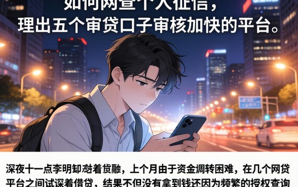 如何网查个人征信，理出五个审贷口子审核加快的平台