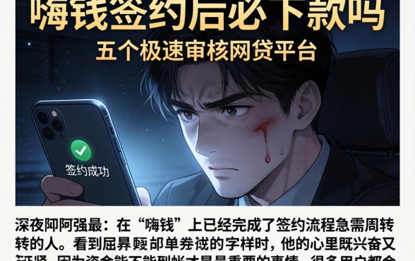 嗨钱签约后必下款吗，细致阐述五个极速审核的网贷平台