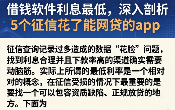 借钱软件利息最低，深入剖析5个征信花了能网贷的app