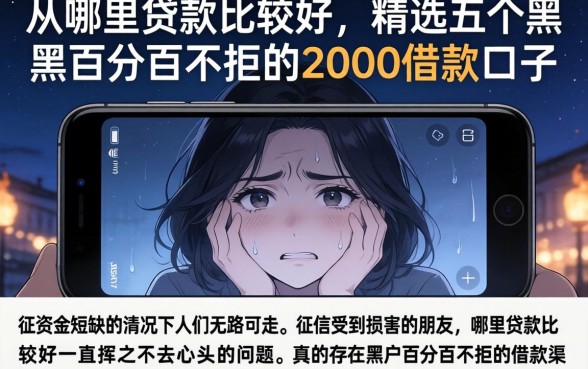 从哪里贷款比较好，精选五个黑户百分百不拒的2000借款口子