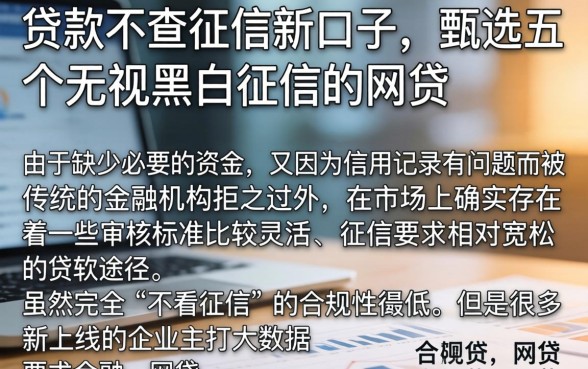 贷款不查征信新口子,甄选五个无视黑白征信的网贷