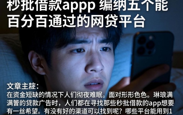 秒批借款的app，归纳五个能百分百通过的网贷平台
