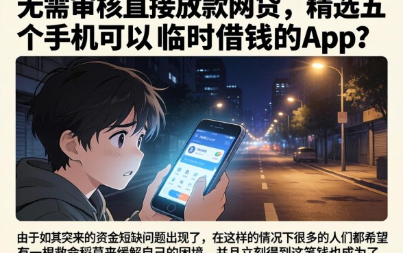 无需审核直接放款的网贷，精选五个手机可以临时借钱的app