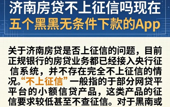 济南房贷不上征信吗现在，概括五个黑户无条件下款的app