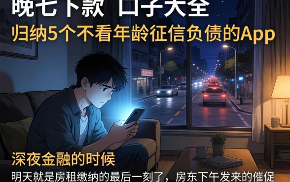 晚上下款的口子大全，归纳5个不看年龄征信负债的app