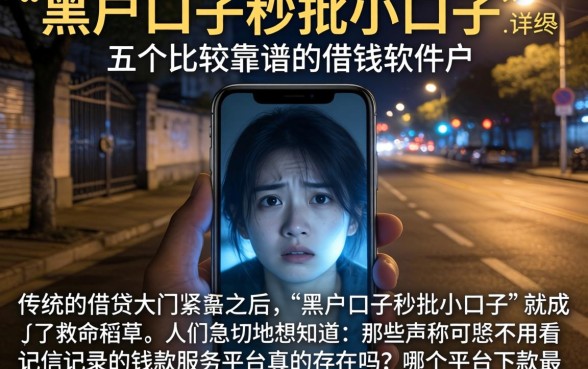 黑户口子秒批小口子，详尽说明五个比较靠谱的借钱软件