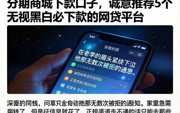 分期商城下款的口子，诚意推荐5个无视黑白必下款的网贷平台