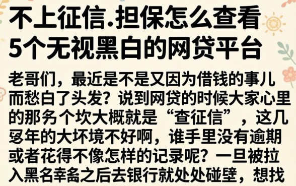 不上征信的担保怎么查看，详细阐述5个无视黑白的网贷平台