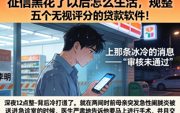 征信黑花了以后怎么生活,规整五个无视评分的贷款软件