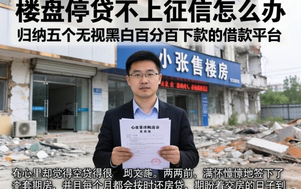 楼盘停贷不上征信怎么办,归纳五个无视黑白百分百下款的借款平台