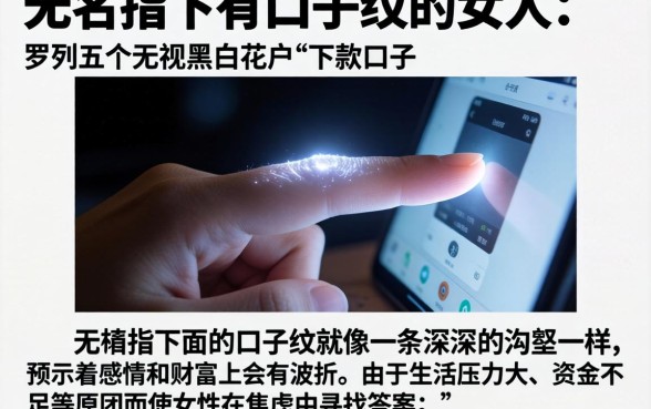无名指下有口子纹的女人，罗列五个无视黑白花户的下款口子