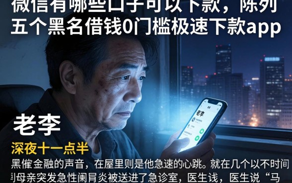 微信有哪些口子可以下款，陈列五个黑户借钱0门槛极速下款app