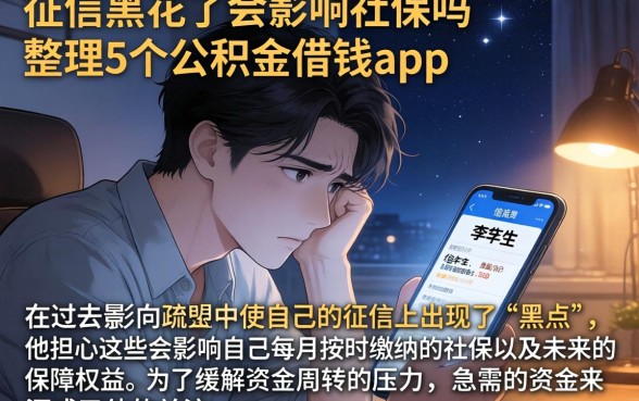 征信黑花了会影响社保吗,整理5个公积金借钱app