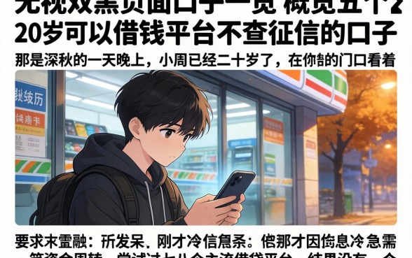 无视双黑负面的口子一览，概览五个20岁可以借钱平台不查征信的口子