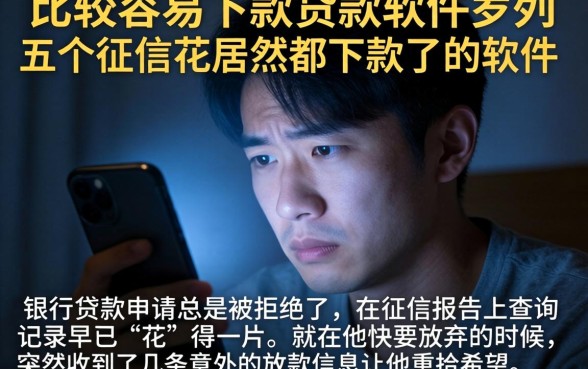 比较容易下款的贷款软件，罗列五个征信花居然都下款了的软件