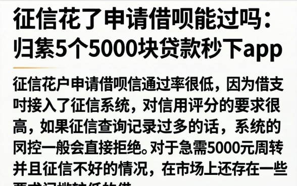 征信花了申请借呗能过吗，归集5个5000块贷款秒下app