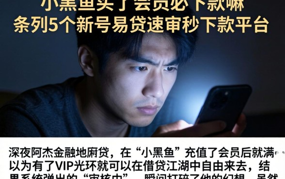 小黑鱼买了会员必下款嘛,条列5个新号易贷速审秒下款平台