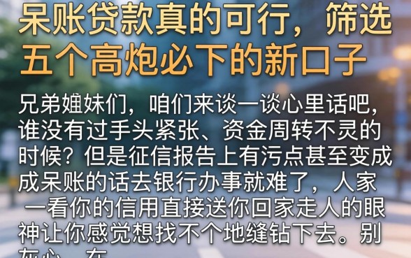 呆账贷款真的可行，筛选五个高炮必下的新口子