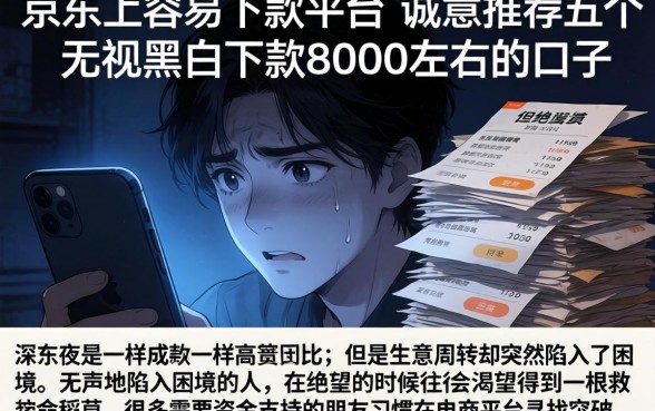 在京东上容易下款的平台，诚意推荐五个无视黑白下款8000左右的口子