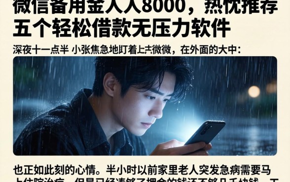 微信备用金人人8000，热忱推荐五个轻松借款无压力软件