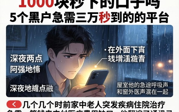 1000块秒下的口子吗，概括5个黑户急需三万秒到的的平台