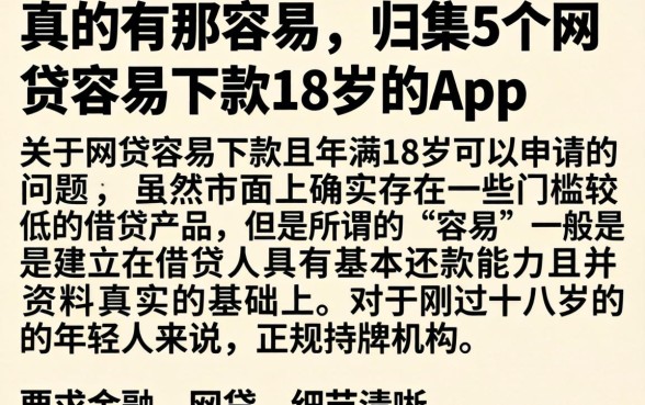 真的有那么容易，归集5个网贷容易下款18岁的app