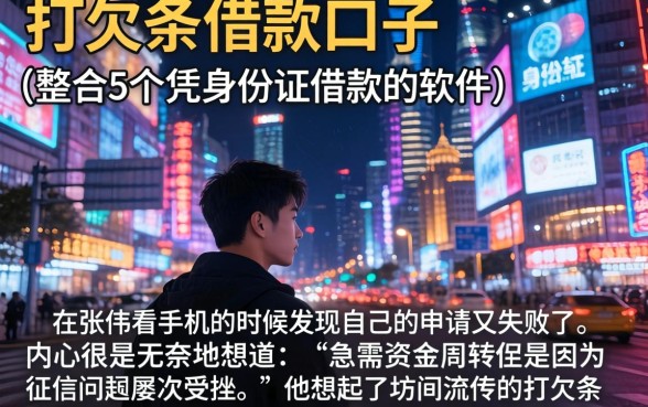 打欠条借款的口子,整合5个凭身份证借款的软件
