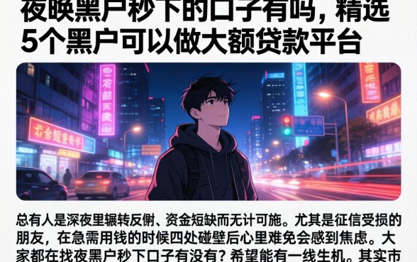 夜间黑户秒下的口子有吗，精选5个黑户可以做大额贷款平台