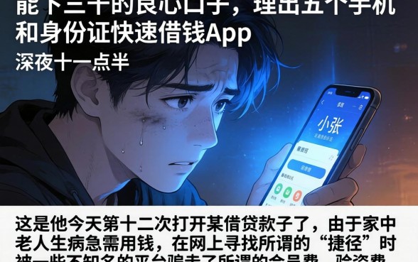 能下三千的良心口子，理出五个手机和身份证快速借钱app