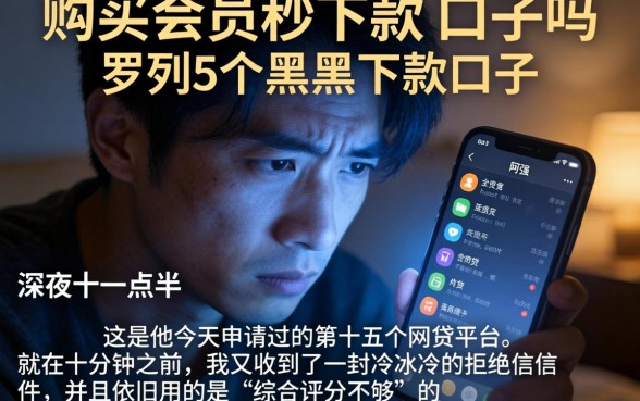 购买会员秒下款的口子吗,罗列5个黑户下款口子