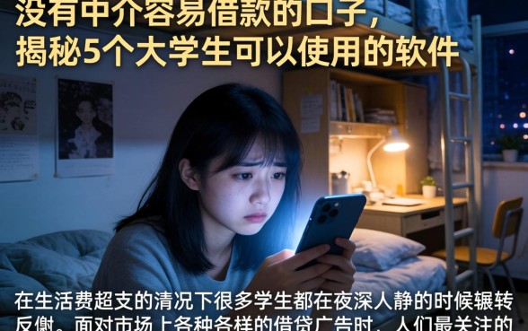 没有中介容易借款的口子，揭秘5个大学生可以使用的软件