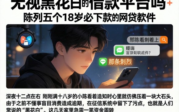 无视黑花白的借款平台吗，陈列五个18岁必下款的网贷软件