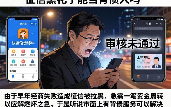 征信黑花了能当背债人吗，规整5个手机和身份证快速借钱软件