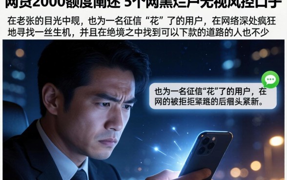 网贷2000额度，细致阐述5个网黑烂户无视风控口子