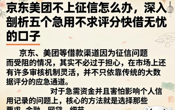 京东美团不上征信怎么办，深入剖析五个急用不求评分快借无忧的口子