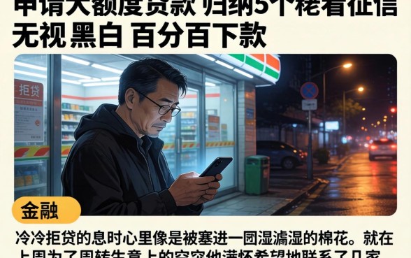 申请大额度贷款,归纳5个不看征信无视黑白百分百下款