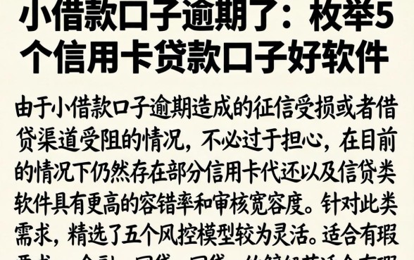 小借款口子逾期了，枚举5个信用卡贷款口子好软件