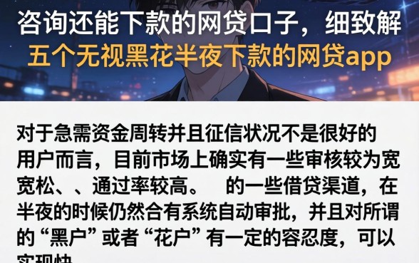 咨询还能下款的网贷口子，细致阐述五个无视黑花半夜下款的网贷app