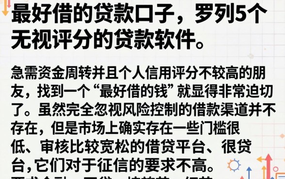 最好借的贷款口子，罗列5个无视评分的贷款软件