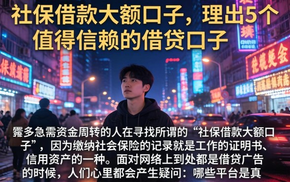 社保借款大额口子，理出5个值得信赖的借贷口子