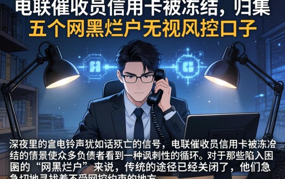 电联催收员信用卡被冻结，归集五个网黑烂户无视风控口子