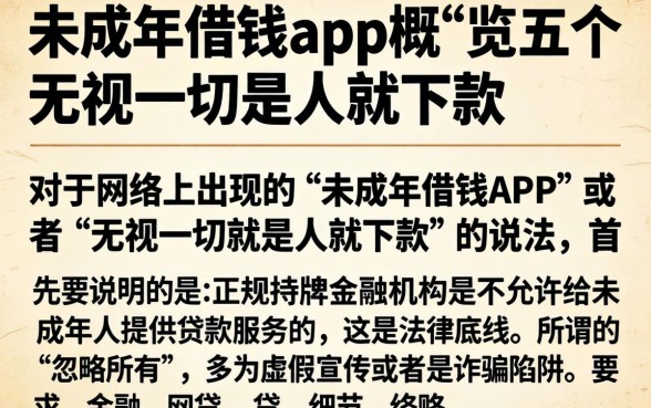 未成年借钱app，概览五个无视一切是人就下款