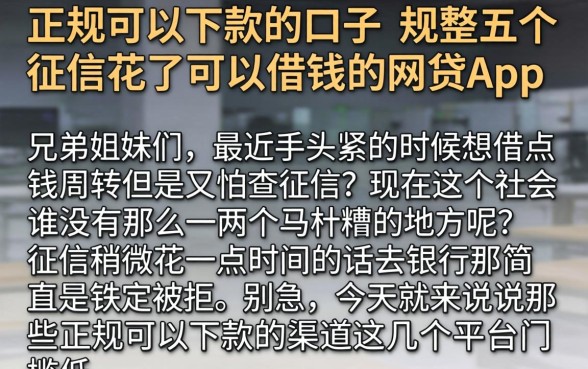 正规可以下款的口子，规整五个征信花了可以借钱的网贷app