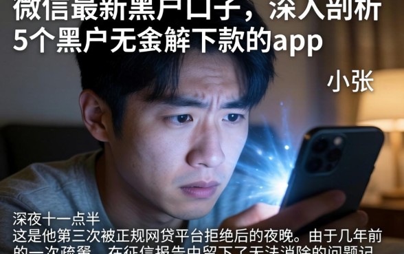 微信最新黑户口子，深入剖析5个黑户无条件下款的app