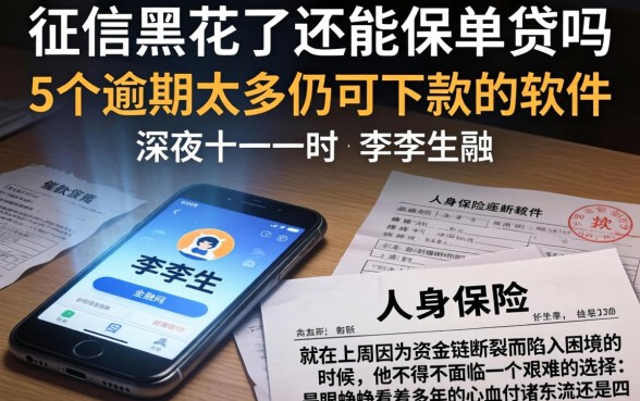 征信黑花了还能保单贷吗，概括5个逾期太多仍可下款的软件