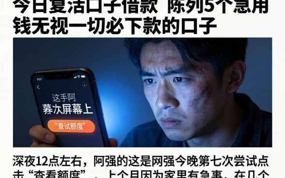 今日复活口子借款,陈列5个急用钱无视一切必下款的口子