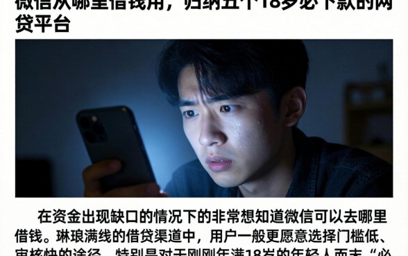 微信从哪里借钱用，归纳五个18岁必下款的网贷平台
