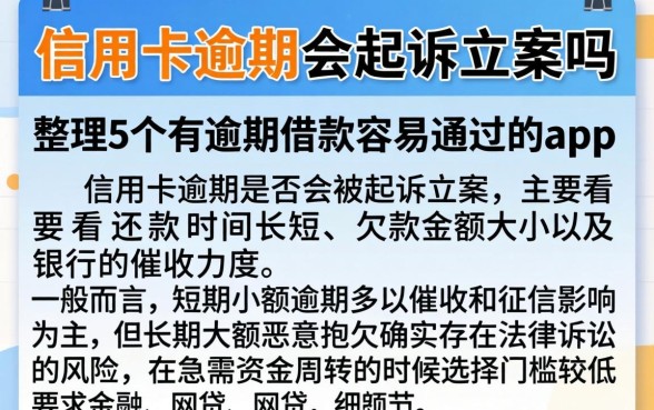 信用卡逾期会起诉立案吗,整理5个有逾期借款容易通过的app