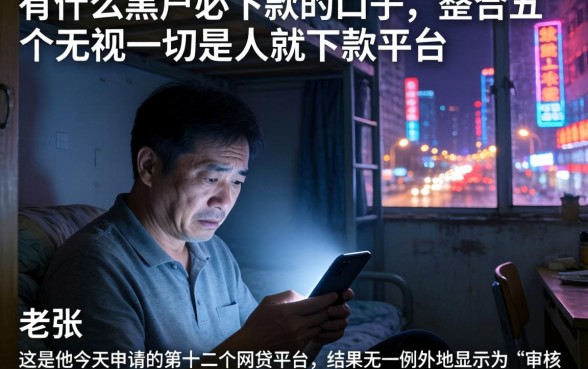 有什么黑户必下款的口子，整合五个无视一切是人就下款平台