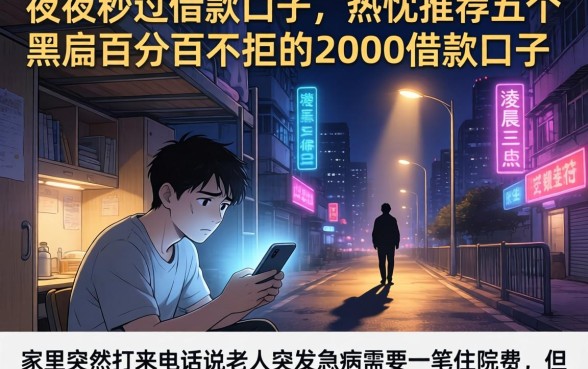 夜间秒过借款口子，热忱推荐五个黑户百分百不拒的2000借款口子